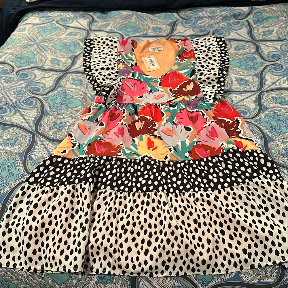 Crosby Casual, multi print dress